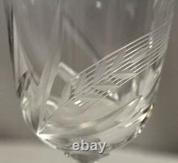 Vintage Cut & Etched Lead Crystal Red Wine Glasses, Set of 9 in Wheat Pattern