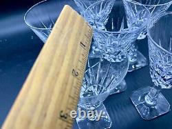 Vintage Cut Glass Or Crystal Conus Shaped Square Base Port Wine Glass Set 6