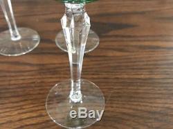 Vintage Cut To Clear Bohemian Czech Crystal Cordial Wine Glasses Multi Color 6