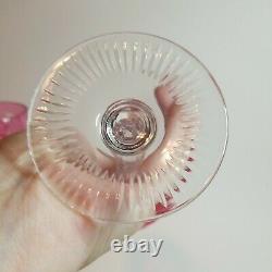 Vintage Cut To Clear Crystal Wine Glasses Set of 5 Cranberry Pink Grapes Flowers
