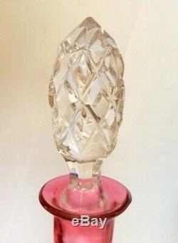 Vintage Czech Bohemian Crystal Wine Decanter With Glasses