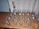 Vintage Czechoslovakia Hand Painted Tumblers, Decanter, Wine+Shot Glasses Oil+