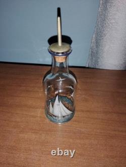 Vintage Czechoslovakia Hand Painted Tumblers, Decanter, Wine+Shot Glasses Oil+