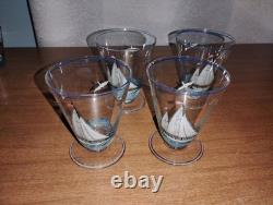 Vintage Czechoslovakia Hand Painted Tumblers, Decanter, Wine+Shot Glasses Oil+