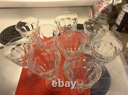 Vintage DURALEX France Picardie Glass 6.5 Wine Water Glasses Goblets Set of 9