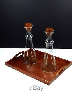 Vintage Dansk Wine Glass Carafe Teak