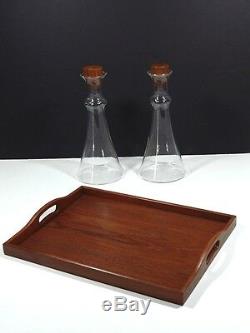 Vintage Dansk Wine Glass Carafe Teak