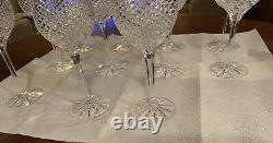 Vintage Deep Cut Crystal Wine Glasses SET of (11) Elegant Goblets