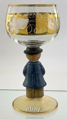 Vintage Dolly Dingle Goebel Wine Glass Stem German Hand Painted Stemware U925