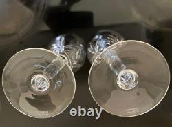 Vintage Edinburgh Cut Crystal Pair Skye Wine Glasses Stems Goblets Scotland