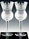 Vintage Edinburgh Cut Crystal THISTLE 7.5 WINE WATER GOBLETS GLASSES Set 2 Mint