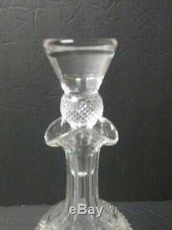 Vintage Edinburgh Scottish Crystal THISTLE Pattern 12 Claret Wine Decanter