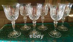 Vintage Elegant Galway Irish Crystal Wine Goblets Stems Longford Set Of 6 A+