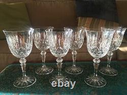 Vintage Elegant Galway Irish Crystal Wine Goblets Stems Longford Set Of 6 A+