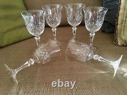 Vintage Elegant Galway Irish Crystal Wine Goblets Stems Longford Set Of 6 A+