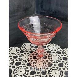 Vintage Elegant Pink Depression Wine Cocktail Glass Set Of 8 Paden City's Cherig