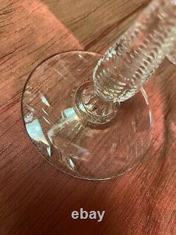 Vintage Elegant Set Cut Crystal Stem Etched Pressed Champagne Wine Glasses
