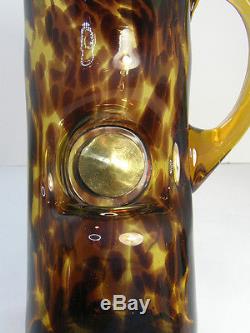 Vintage Empoli Art Glass Tartaruga design hand-blown wine decanter