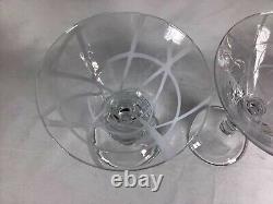 Vintage Etched Crystal Clear Wine Glasses or Water Goblets Set of 2