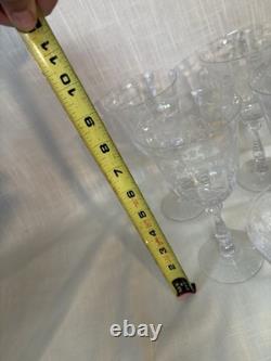 Vintage Etched Crystal Stemware Set Elegant Ornate Floral Pattern