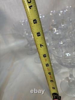 Vintage Etched Crystal Stemware Set Elegant Ornate Floral Pattern
