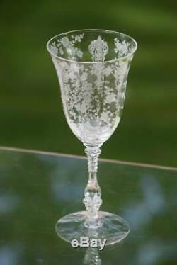 Vintage Etched Crystal Wine Glasses- Water Goblets, Cambridge, Rose Point