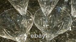 Vintage Etched Cut Crystal Wine Glasses (12) 7 Tall Seneca