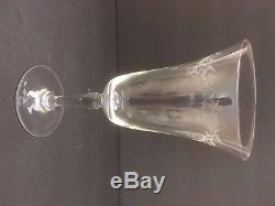 Vintage Etched Glass 6.25 Stem Wine Taster Glass Decorative Collectible Goblet