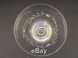 Vintage Etched Glass 6.25 Stem Wine Taster Glass Decorative Collectible Goblet