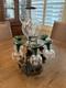 Vintage Etched Luminarc Wine Aerator / Dispenser Set with 6 Glasses Luminarc