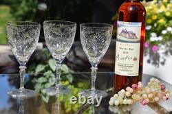 Vintage Etched Wine Glasses 1950s, Wedding Wine Glasses, Large Dinner parties
