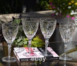 Vintage Etched Wine Glasses 1950s, Wedding Wine Glasses, Large Dinner parties