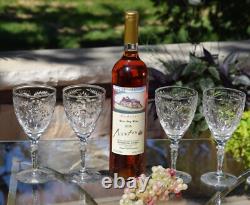 Vintage Etched Wine Glasses 1950s, Wedding Wine Glasses, Large Dinner parties
