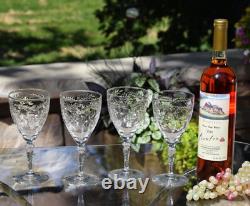 Vintage Etched Wine Glasses 1950s, Wedding Wine Glasses, Large Dinner parties