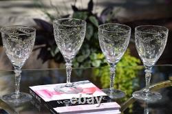 Vintage Etched Wine Glasses 1950s, Wedding Wine Glasses, Large Dinner parties