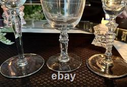 Vintage Etched Wine Glasses Assorted Mixed Makers Clear Stemware Set of 12