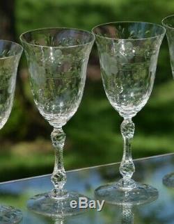 Vintage Etched Wine Glasses, Set of 4, Cambridge, Lucia, 1940's