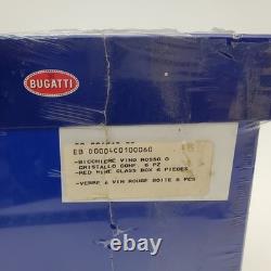 Vintage Ettore Bugatti Crystal Red Wine Glasses Set of 6 New Sealed Box