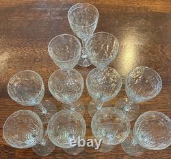Vintage European Hand Cut Crystal Stemware Wine Cordials Set Of 11 Elegant