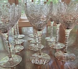 Vintage European Hand Cut Crystal Stemware Wine Cordials Set Of 11 Elegant