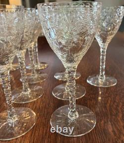 Vintage European Hand Cut Crystal Stemware Wine Cordials Set Of 11 Elegant