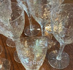 Vintage European Hand Cut Crystal Stemware Wine Cordials Set Of 11 Elegant