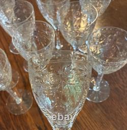Vintage European Hand Cut Crystal Stemware Wine Cordials Set Of 11 Elegant