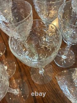 Vintage European Hand Cut Crystal Stemware Wine Cordials Set Of 11 Elegant