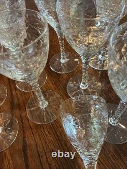 Vintage European Hand Cut Crystal Stemware Wine Cordials Set Of 11 Elegant
