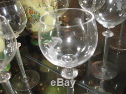 Vintage European(early 1940)(Belguim) Crystal with Coat of Arms, 5 Wine Glasses