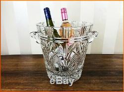 Vintage Extra Large Cut Glass Wine Cooler Three 3 Bottle Champagne Ice Bucket