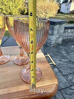 Vintage FOSTORIA MONET PEACH 7.5 water/wine glasses 8 Oz set Of 6