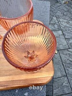 Vintage FOSTORIA MONET PEACH 7.5 water/wine glasses 8 Oz set Of 6