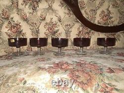 Vintage FRENCH Luminarc Ruby Red Champagne / Wine Glasses / Dessert Bowls